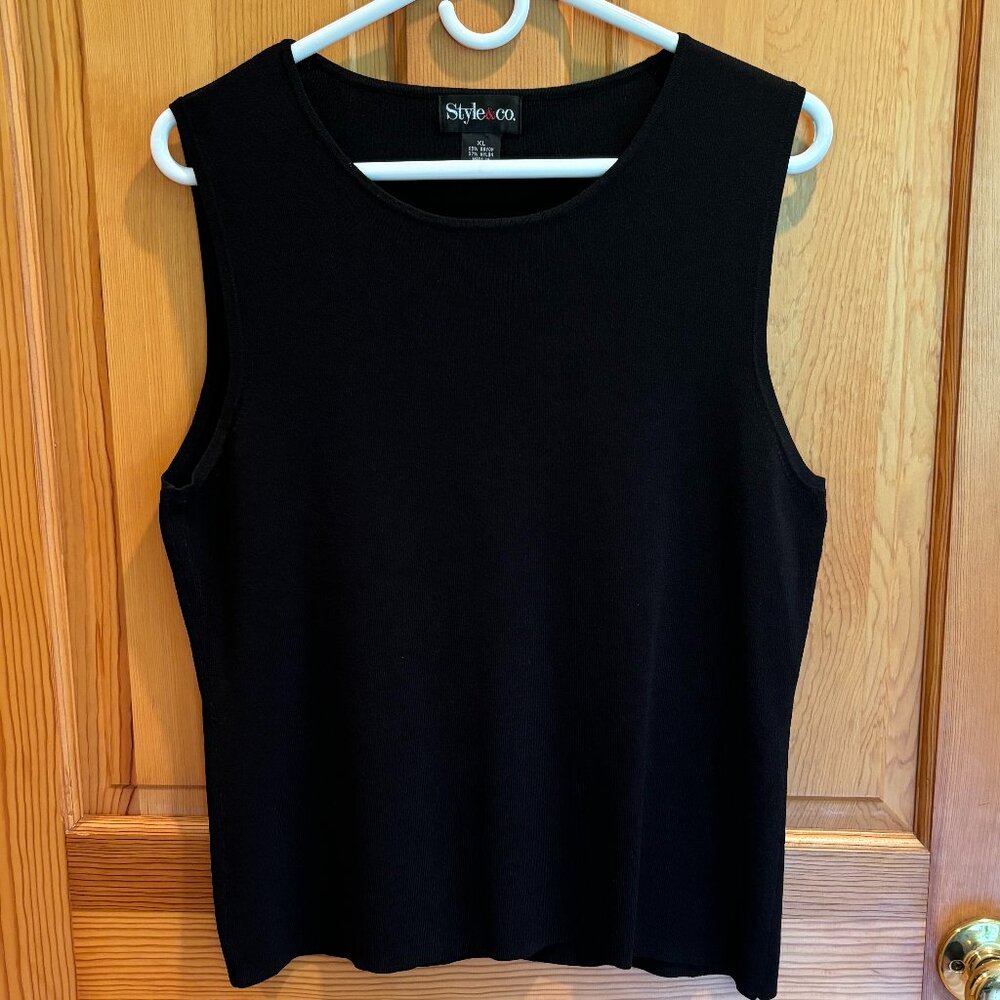 Style & Co. Women's Black Sleeveless Sweater/Top, Size: XL